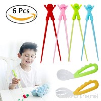 4 PCS Training Chopsticks for Kids Beginner Chopstick Helpers Practice for Adults Trainer Child How to use Chop Sticks Gift for Toddler 2 PCS Safety Silicone Trainers Spoon & Fork - B014A9QS4I